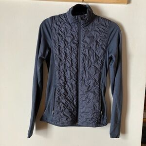 Icebreaker Merino GT Jacket Womens Small Gray Full Zip Wool Quilted Outdoor